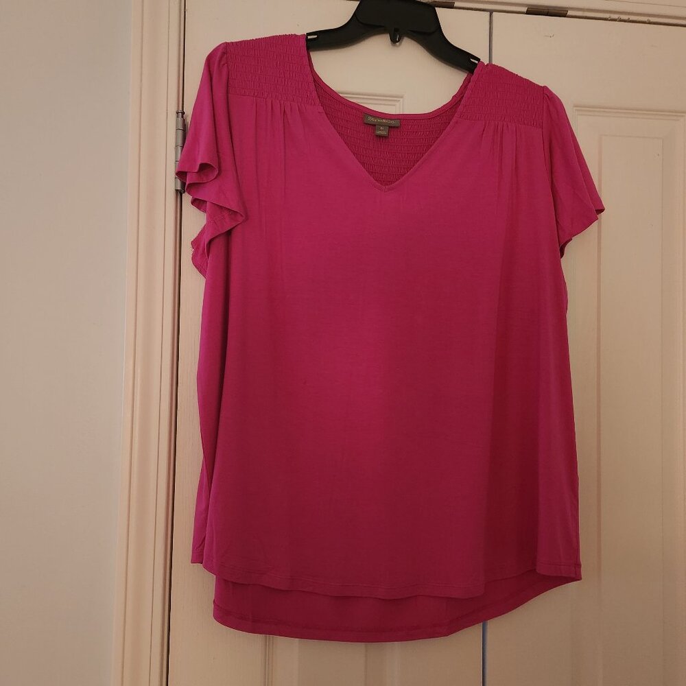 Flutter Sleeve Hot Pink T-Shirt - Size 2X
